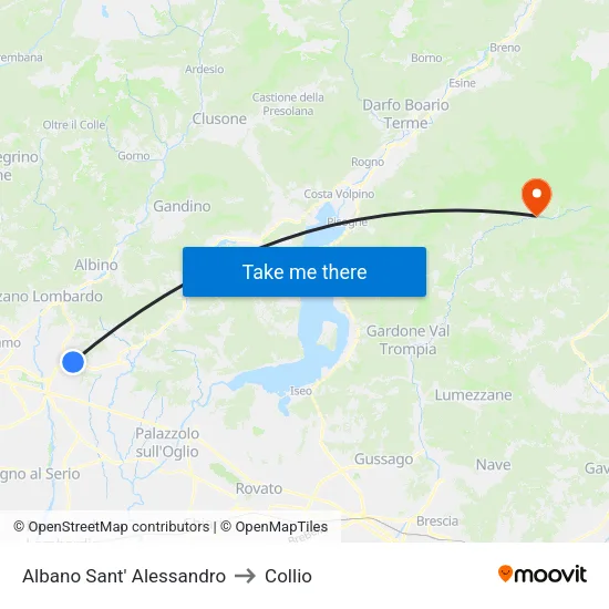 Albano Sant' Alessandro to Collio map