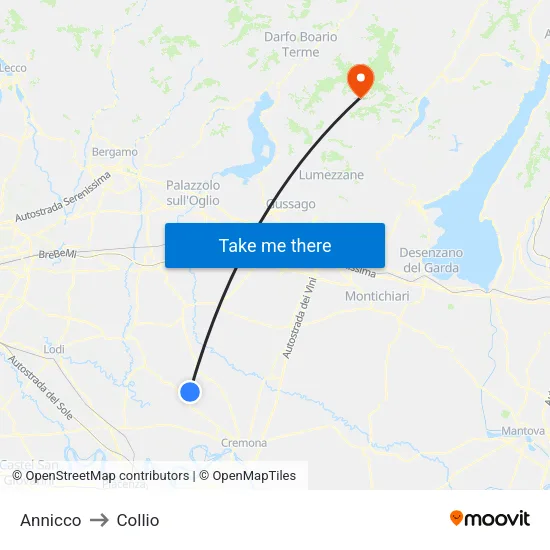 Annicco to Collio map