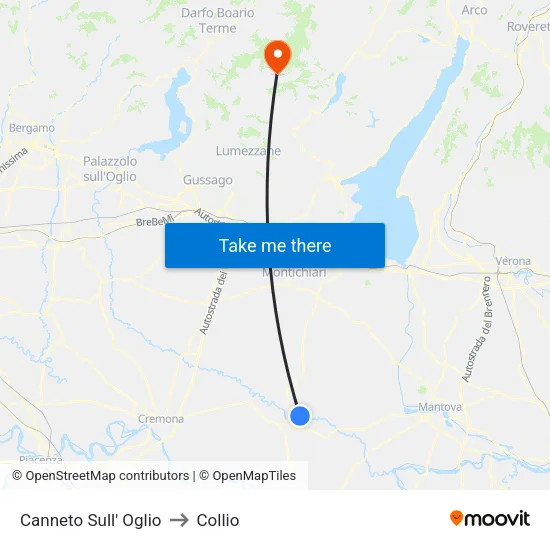 Canneto Sull' Oglio to Collio map