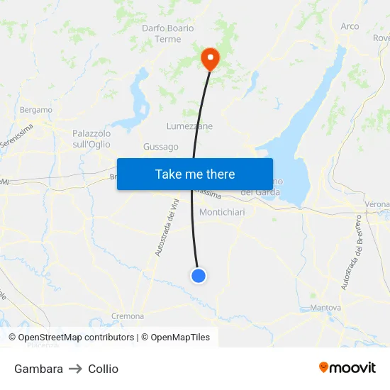 Gambara to Collio map
