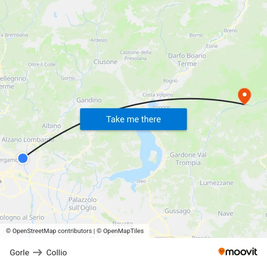 Gorle to Collio map
