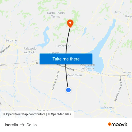 Isorella to Collio map