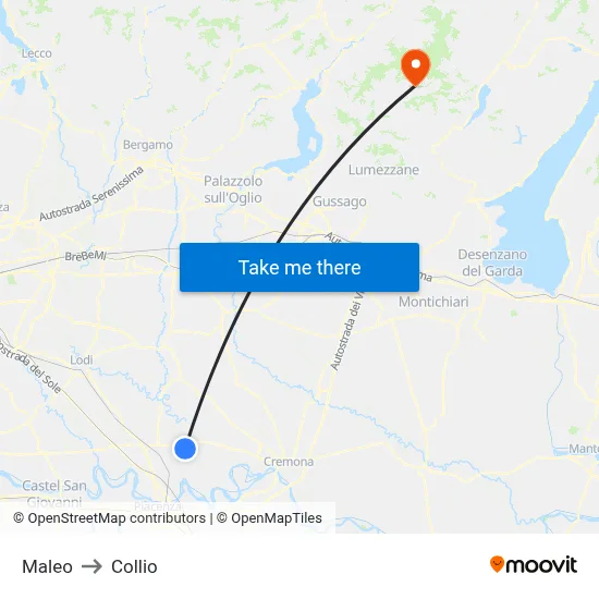 Maleo to Collio map
