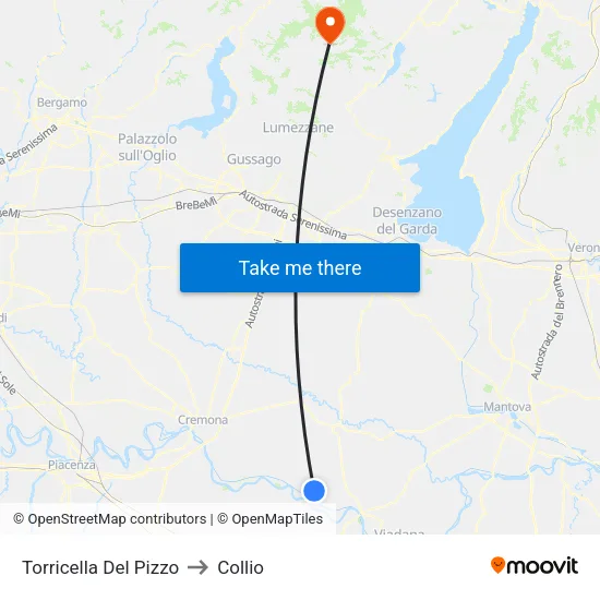 Torricella Del Pizzo to Collio map