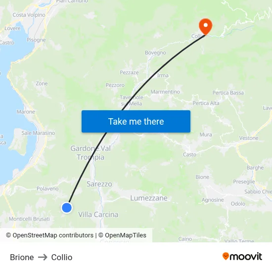 Brione to Collio map