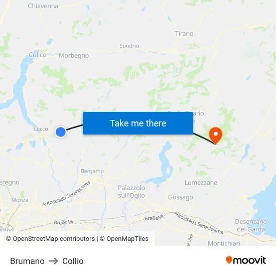 Brumano to Collio map