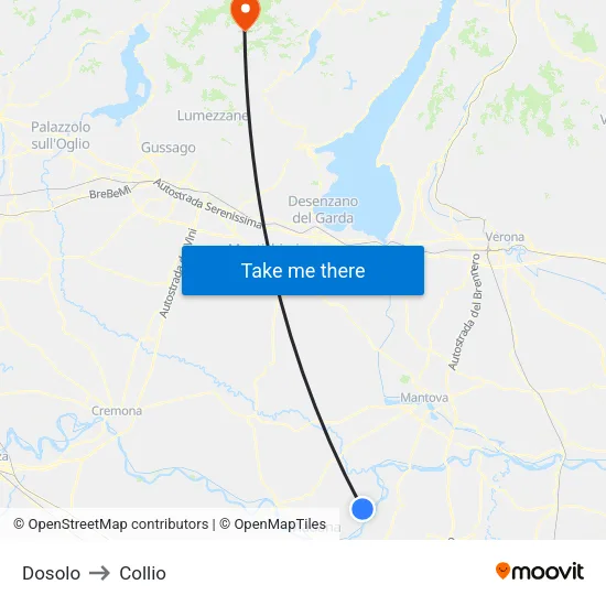 Dosolo to Collio map