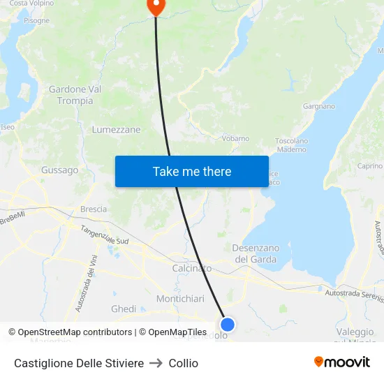 Castiglione Delle Stiviere to Collio map