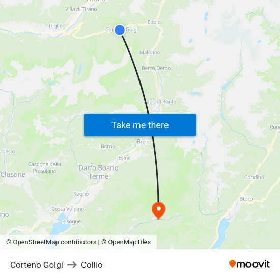 Corteno Golgi to Collio map