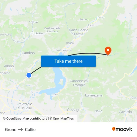 Grone to Collio map