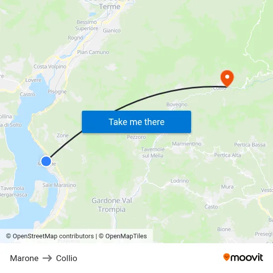 Marone to Collio map