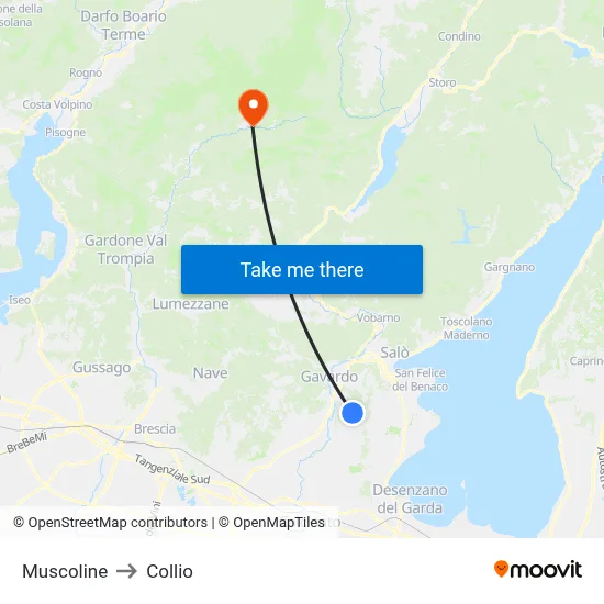 Muscoline to Collio map