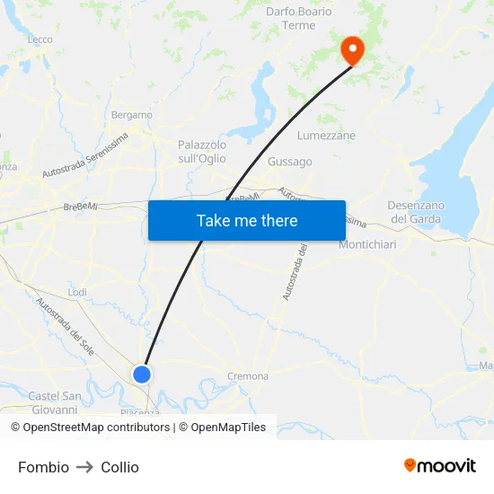 Fombio to Collio map
