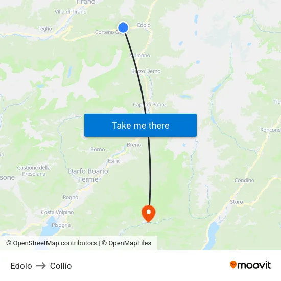 Edolo to Collio map