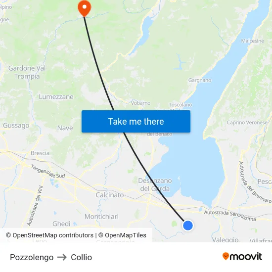 Pozzolengo to Collio map