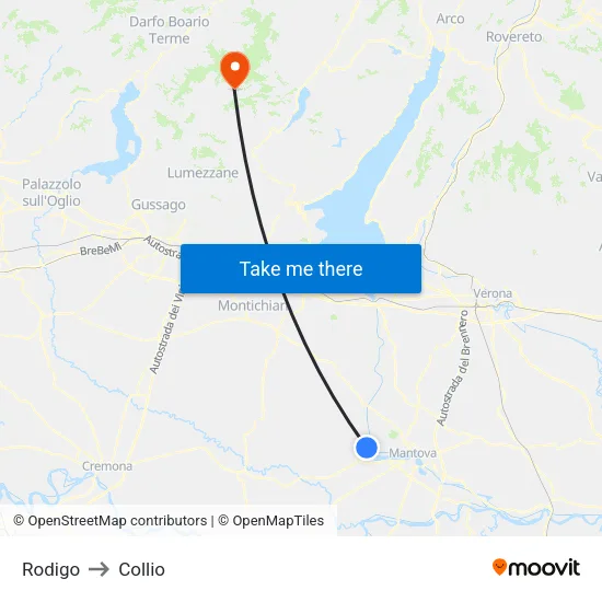 Rodigo to Collio map