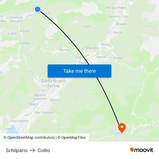 Schilpario to Collio map