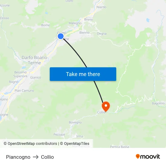 Piancogno to Collio map