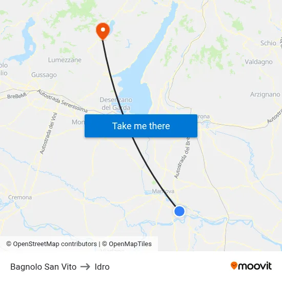 Bagnolo San Vito to Hydro map