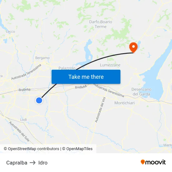 Capralba to Hydro map