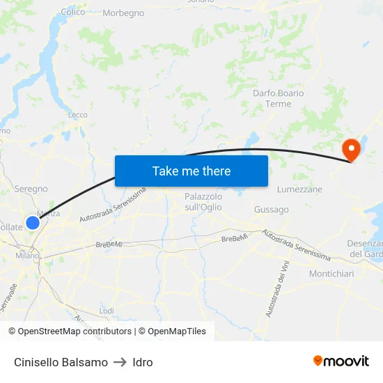Cinisello Balsamo to Hydro map