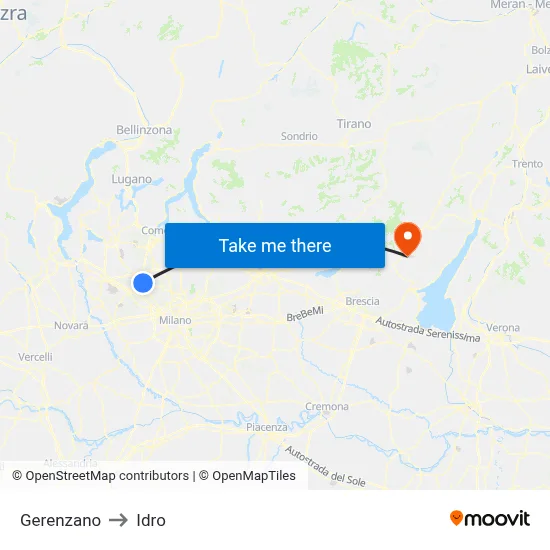 Gerenzano to Idro map