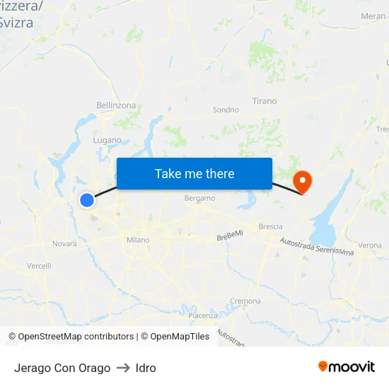 Jerago con Orago to Idro map