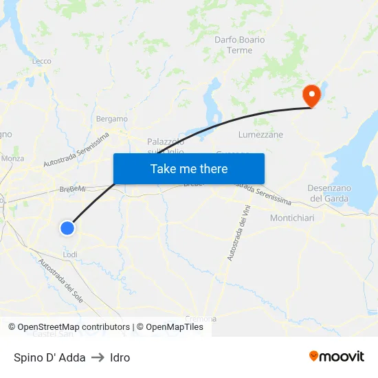 Spino D' Adda to Hydro map