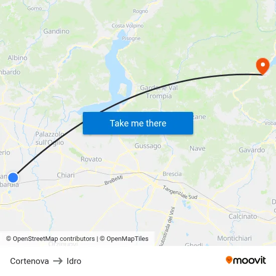 Cortenova to Hydro map