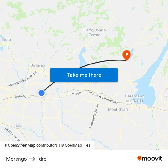 Morengo to Idro map