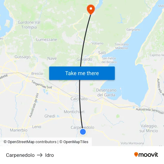 Carpenedolo to Hydro map