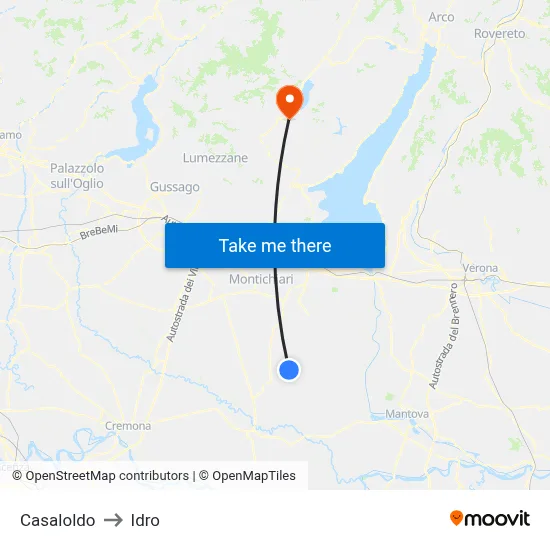 Casaloldo to Hydro map