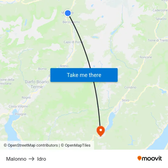 Malonno to Idro map