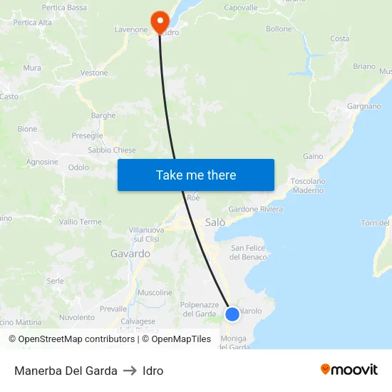 Manerba Del Garda to Idro map