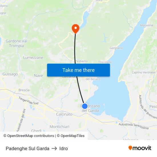 Padenghe Sul Garda to Idro map