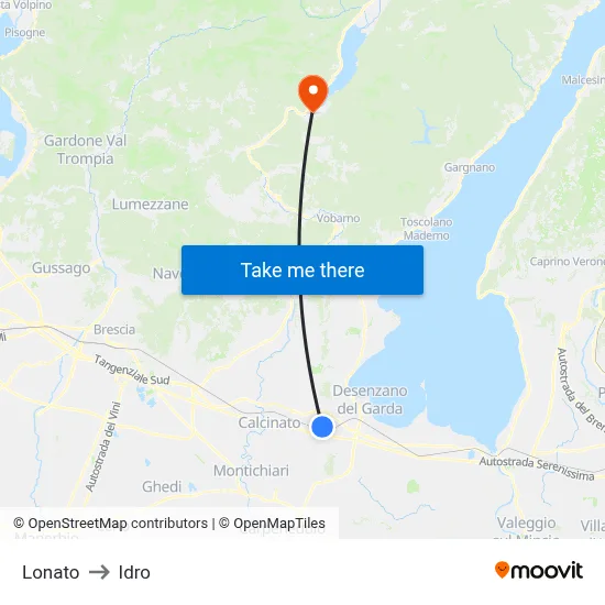 Lonato to Idro map