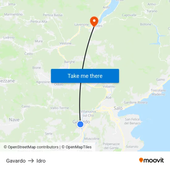 Gavardo to Idro map
