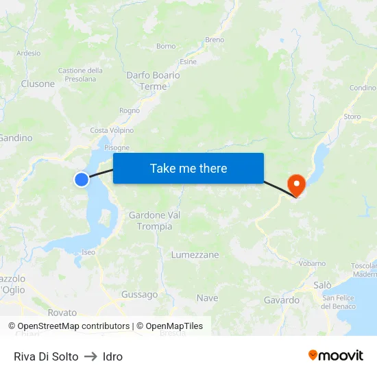 Riva Di Solto to Idro map