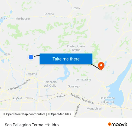 San Pellegrino Terme to Idro map