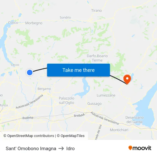 Sant' Omobono Imagna to Idro map