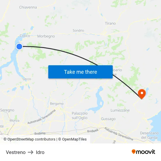 Vestreno to Hydro map