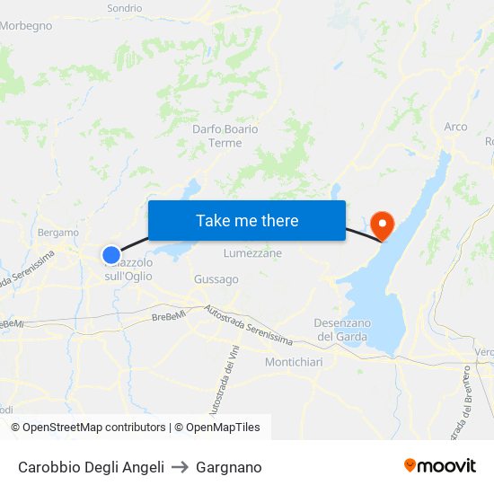 Carobbio Degli Angeli to Gargnano map