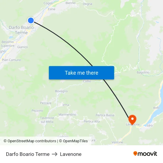 Darfo Boario Terme to Lavenone map