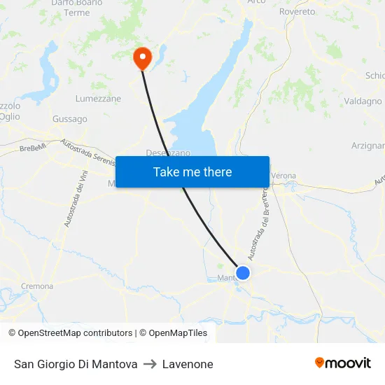 San Giorgio di Mantova to Lavenone map