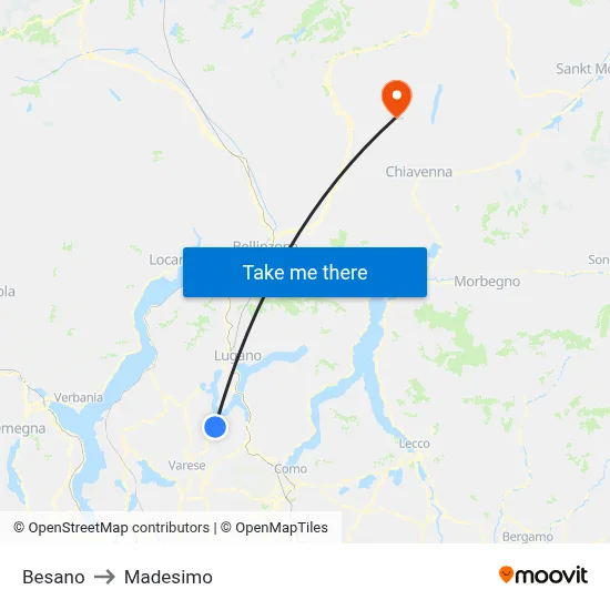 Besano to Madesimo map