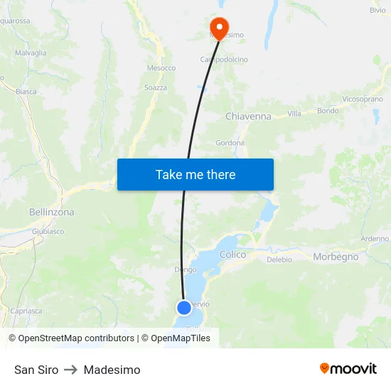 San Siro to Madesimo map