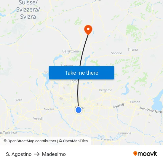 S. Agostino to Madesimo map