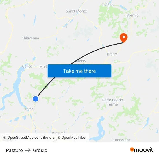 Pasturo to Grosio map
