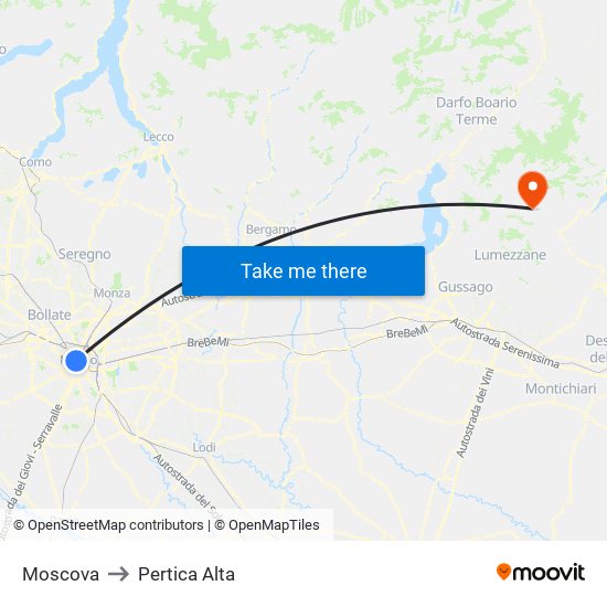 Moscova to Pertica Alta map
