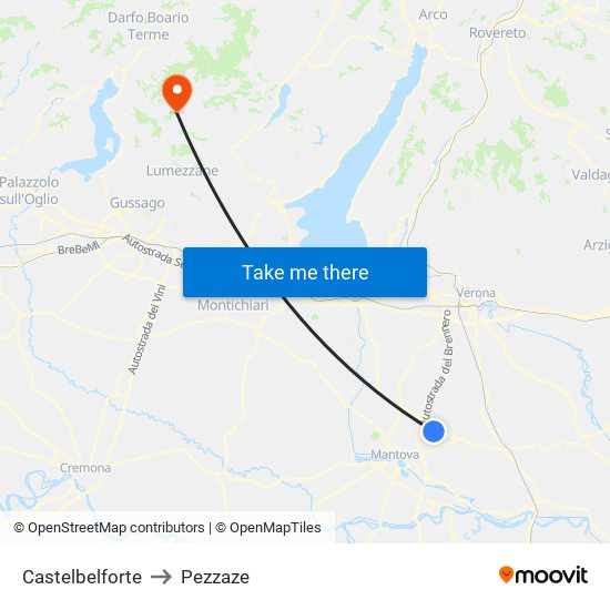 Castelbelforte to Pezzaze map